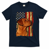 Foxred Labrador Retriever US Flag Fox Red Labrador Dog Lover T-Shirt - Navy Blue