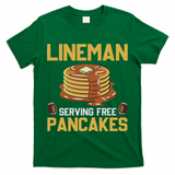 Football Lineman Serving Pancakes Daily Offensive Lineman T-Shirt