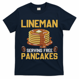 Football Lineman Serving Pancakes Daily Offensive Lineman T-Shirt