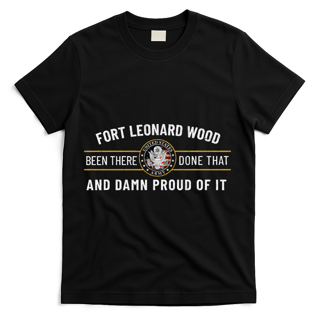 Fort Leonard Wood Missouri Basic Training Alumni Vintage T-Shirt - Black