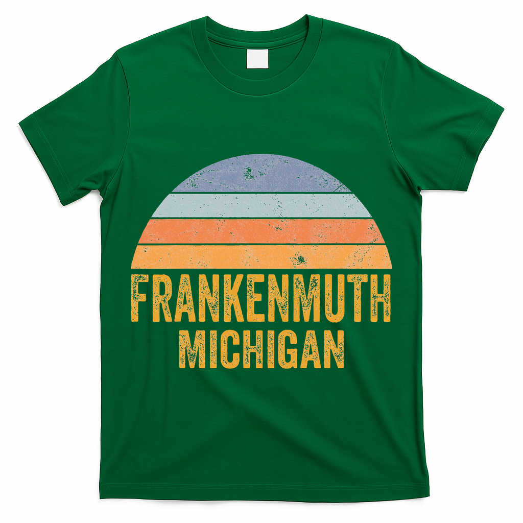 Frankenmuth Michigan 70s 80s Vintage Distressed Retro T-Shirt