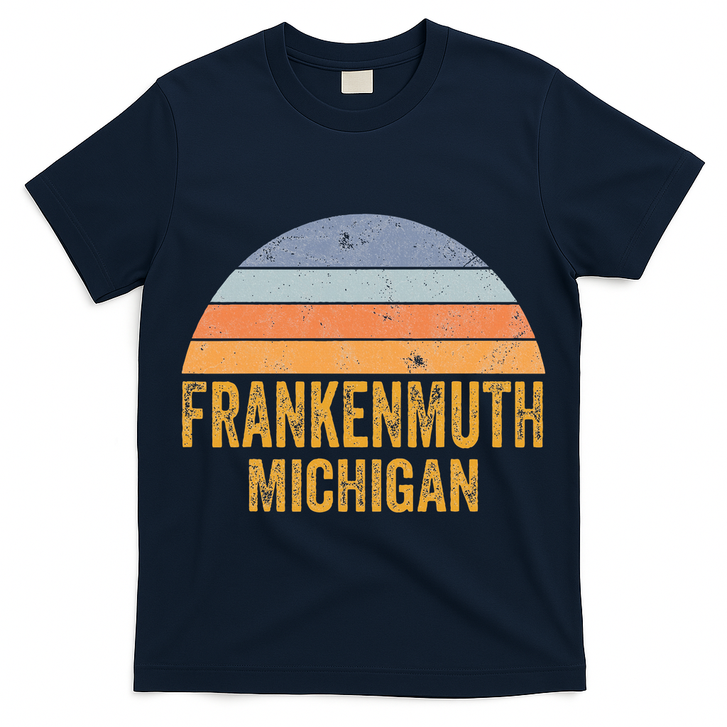 Frankenmuth Michigan 70s 80s Vintage Distressed Retro T-Shirt