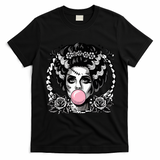 Frankenstein Monster And Bride B.U.B.B.L.E G.U.M Funny Halloween T-Shirt - Black