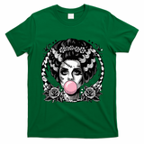 Frankenstein Monster And Bride B.U.B.B.L.E G.U.M Funny Halloween T-Shirt - Irish Green