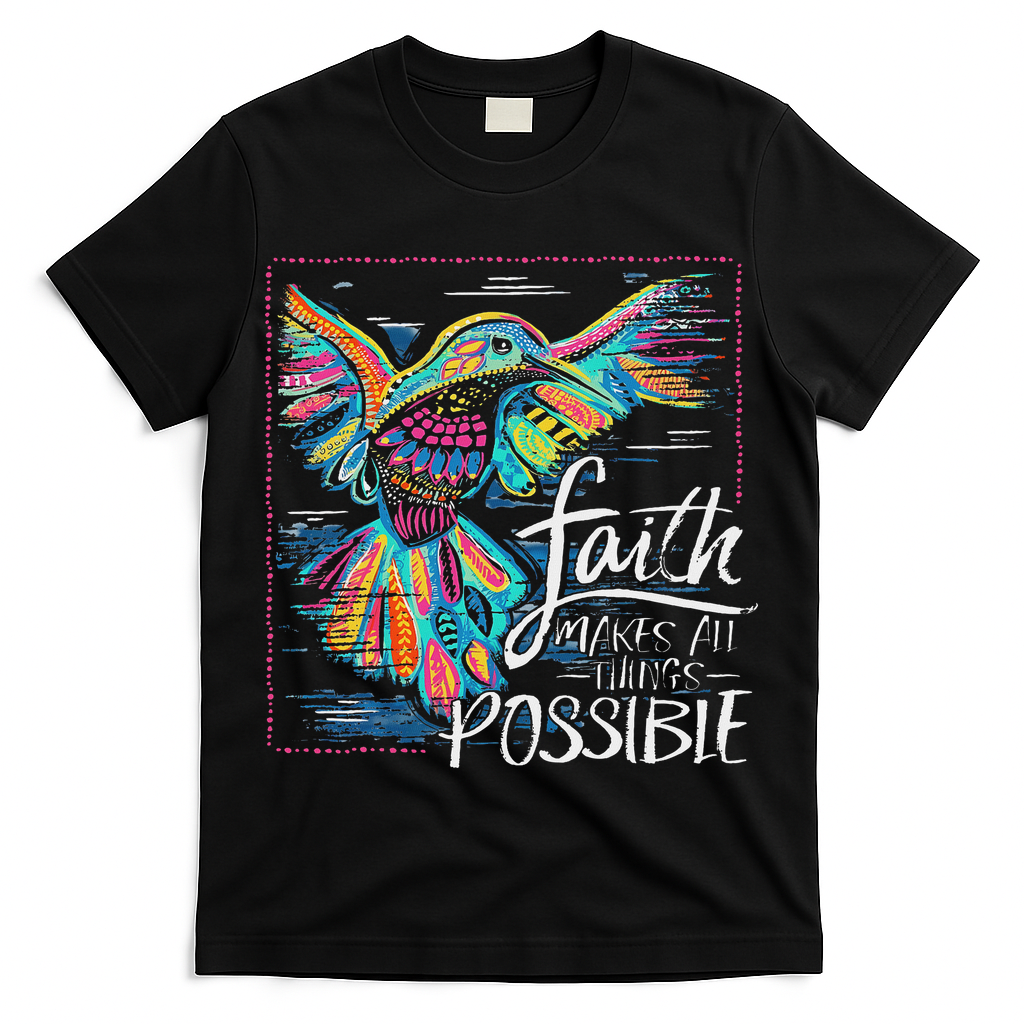 Faith Make All Things Are Possible Hummingbird Christian T-Shirt