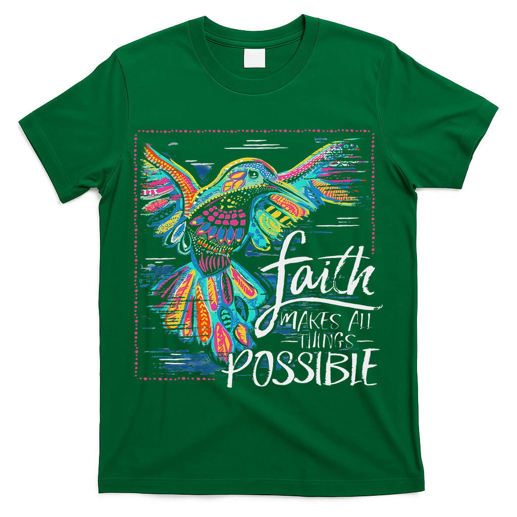 Faith Make All Things Are Possible Hummingbird Christian T-Shirt