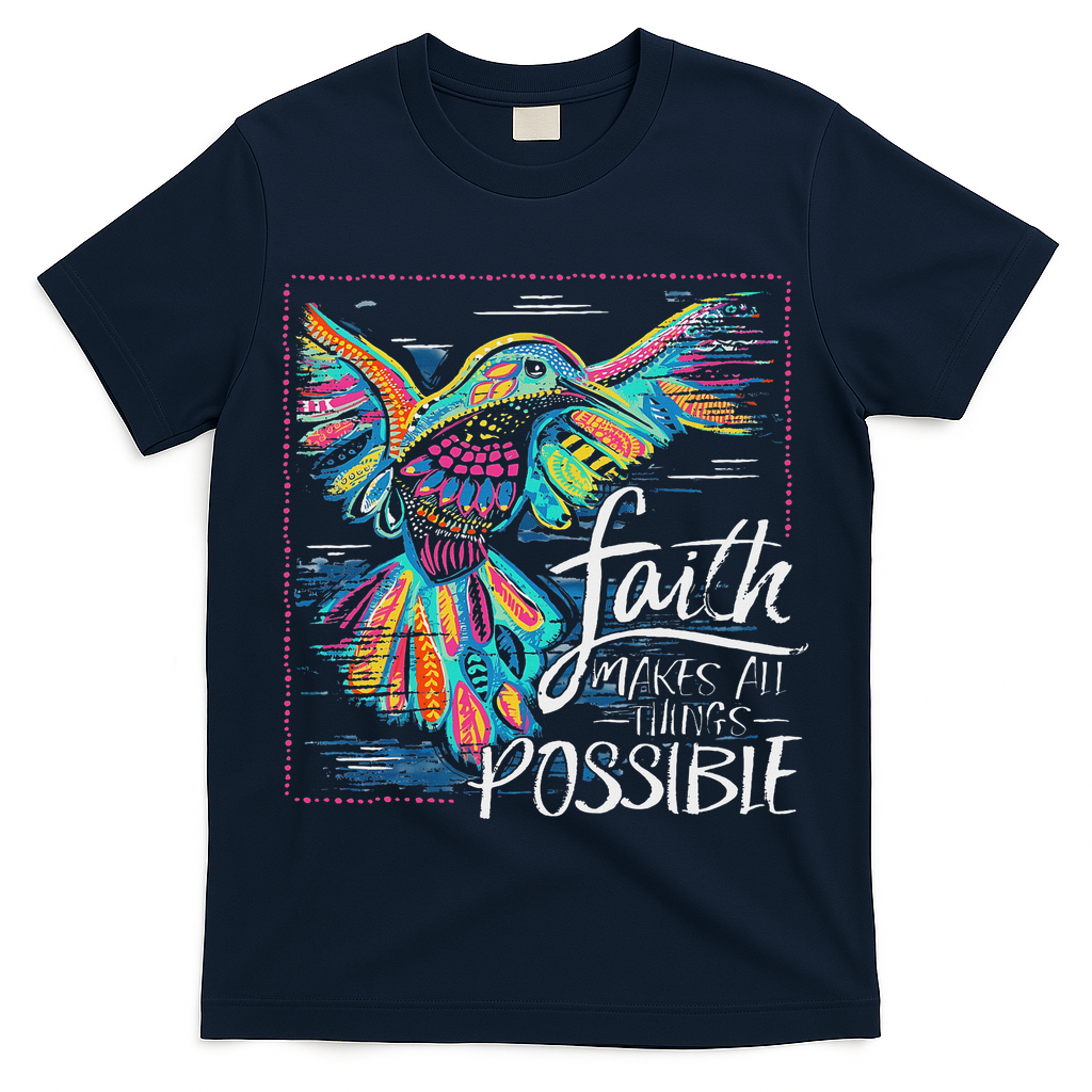 Faith Make All Things Are Possible Hummingbird Christian T-Shirt