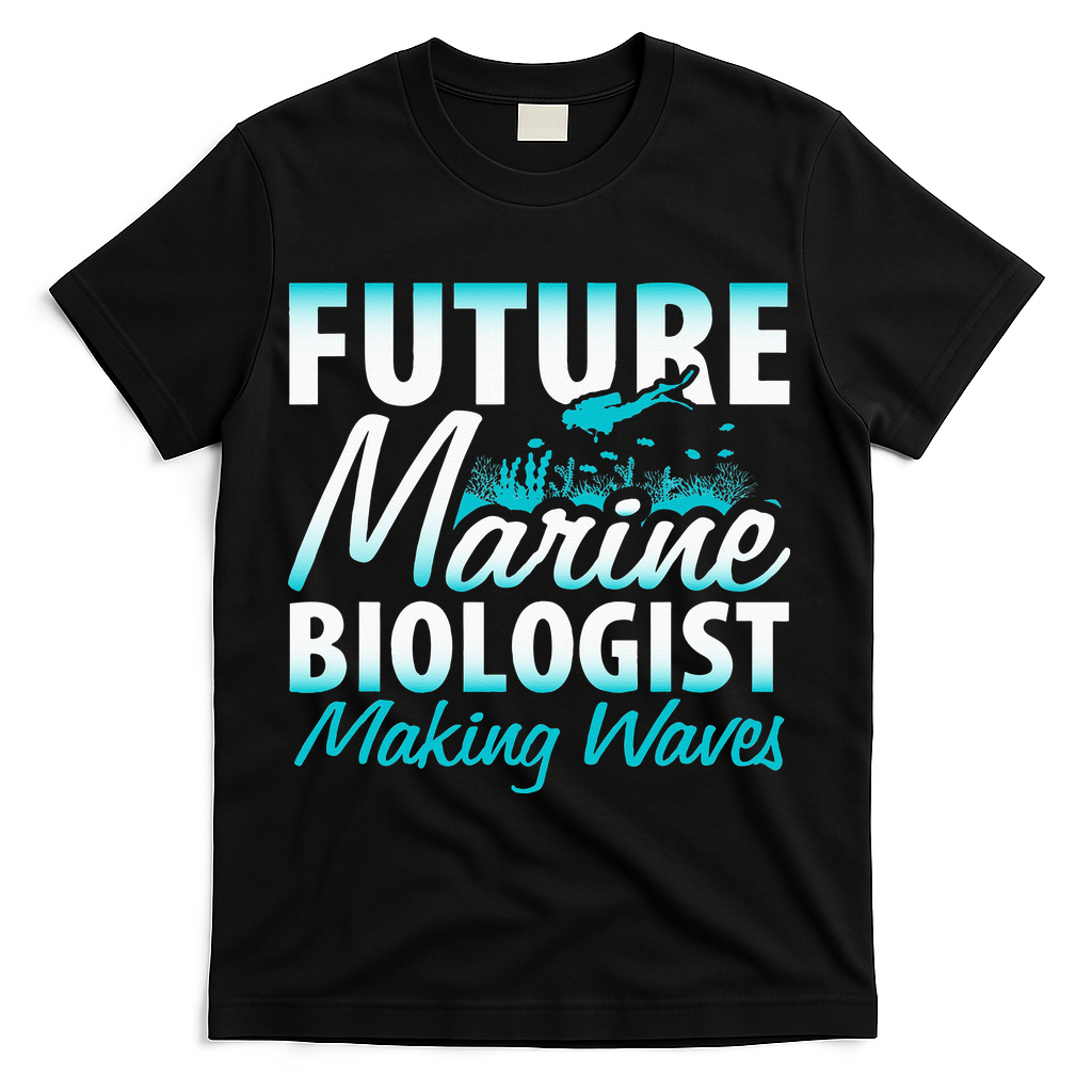 FUTURE MARINE BIOLOGIST MAKING WAVES Graduation Gift T-Shirt - Black