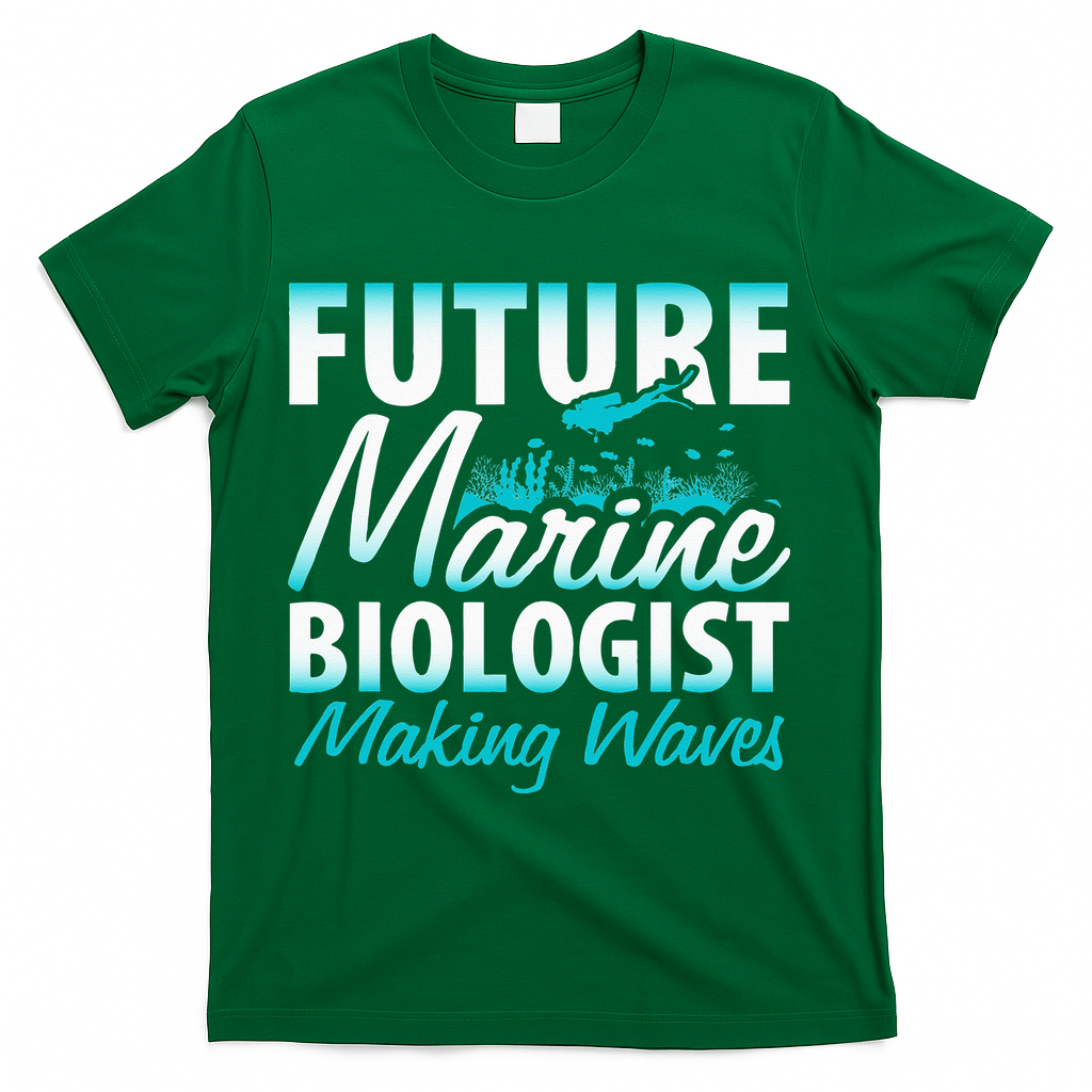 FUTURE MARINE BIOLOGIST MAKING WAVES Graduation Gift T-Shirt - Green