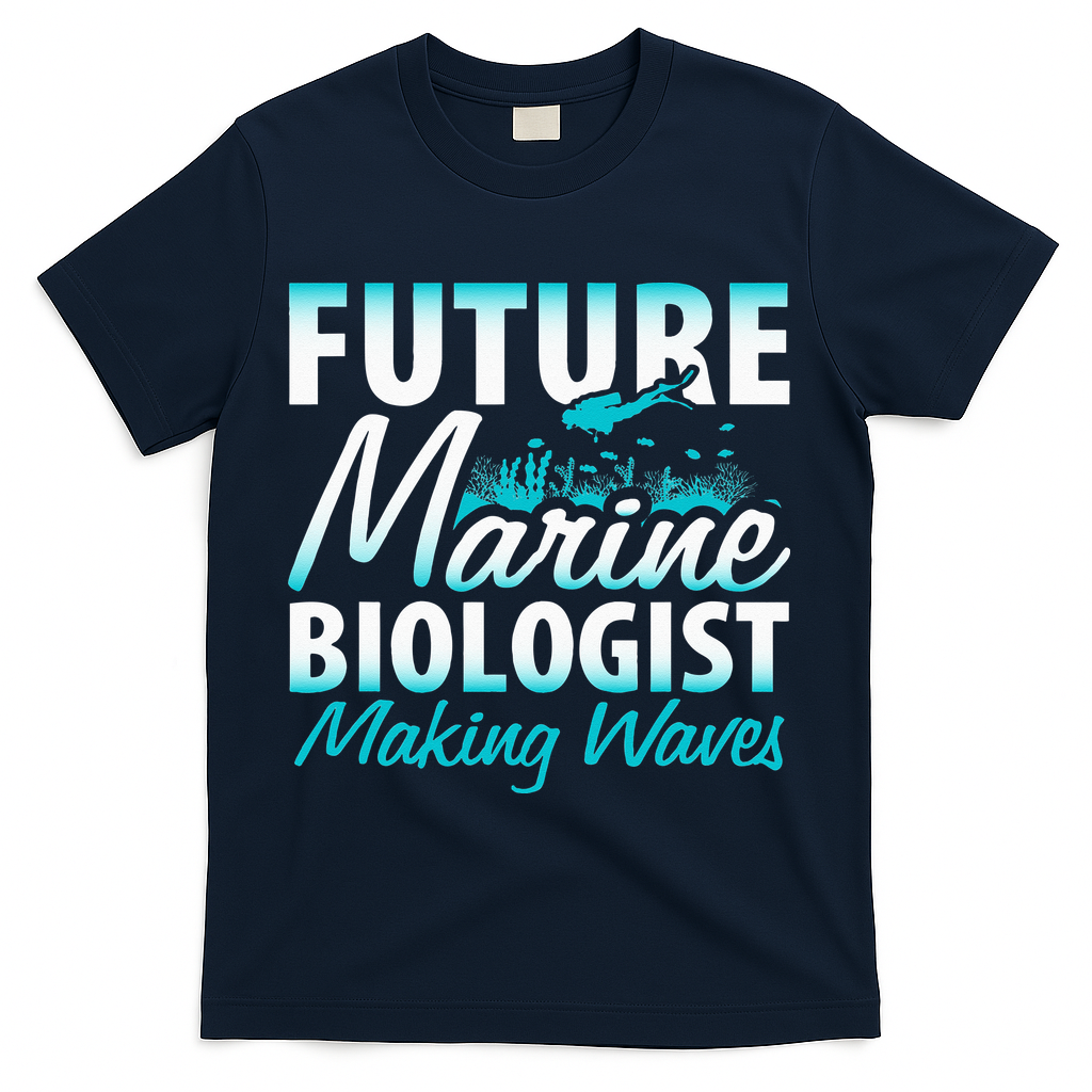 FUTURE MARINE BIOLOGIST MAKING WAVES Graduation Gift T-Shirt - Navy