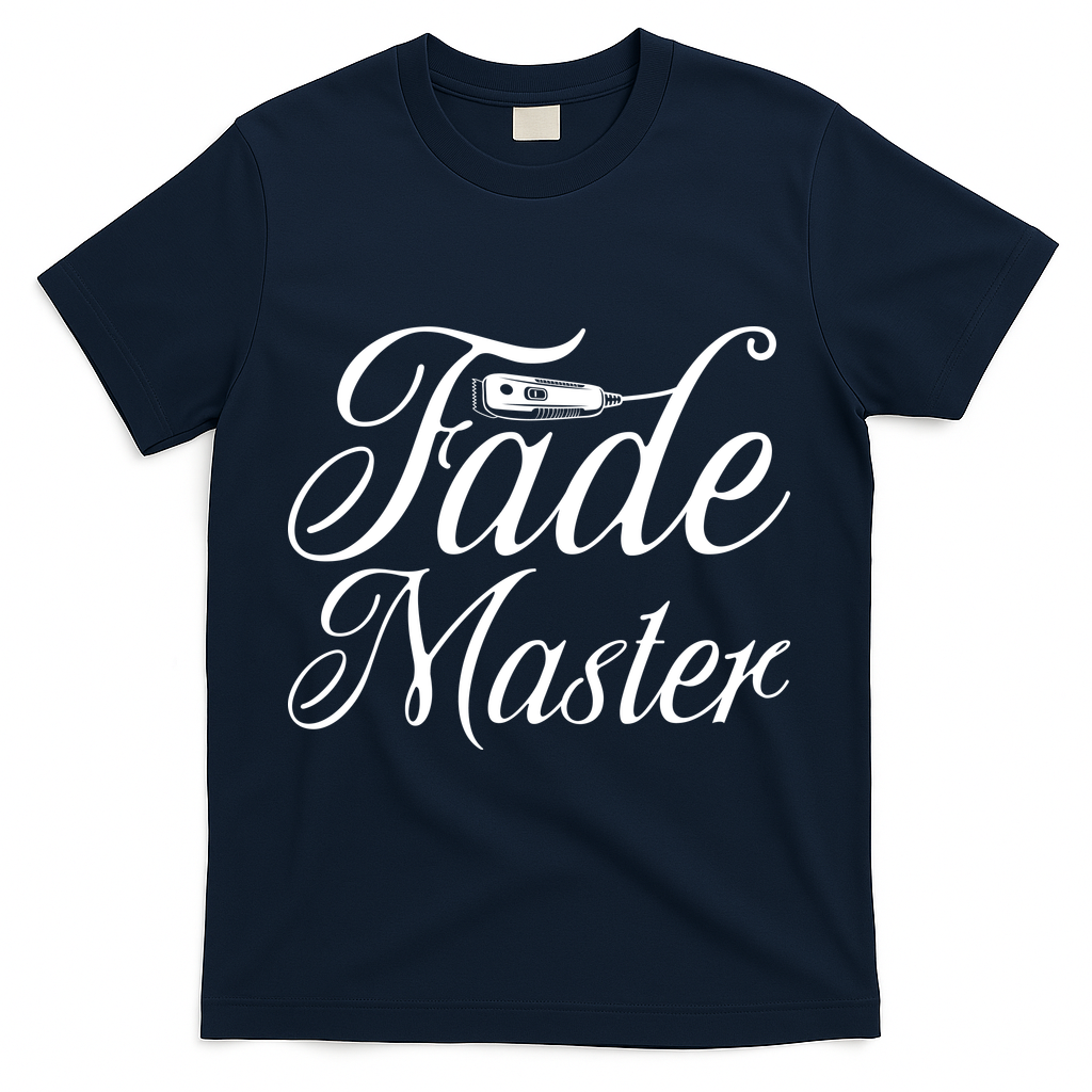 Fade Master Barber Hair Stylist T-Shirt - Navy