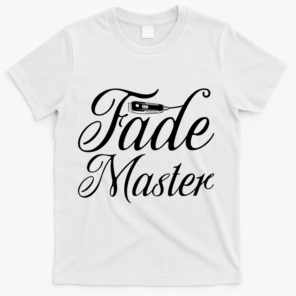 Fade Master Barber Hair Stylist T-Shirt - White