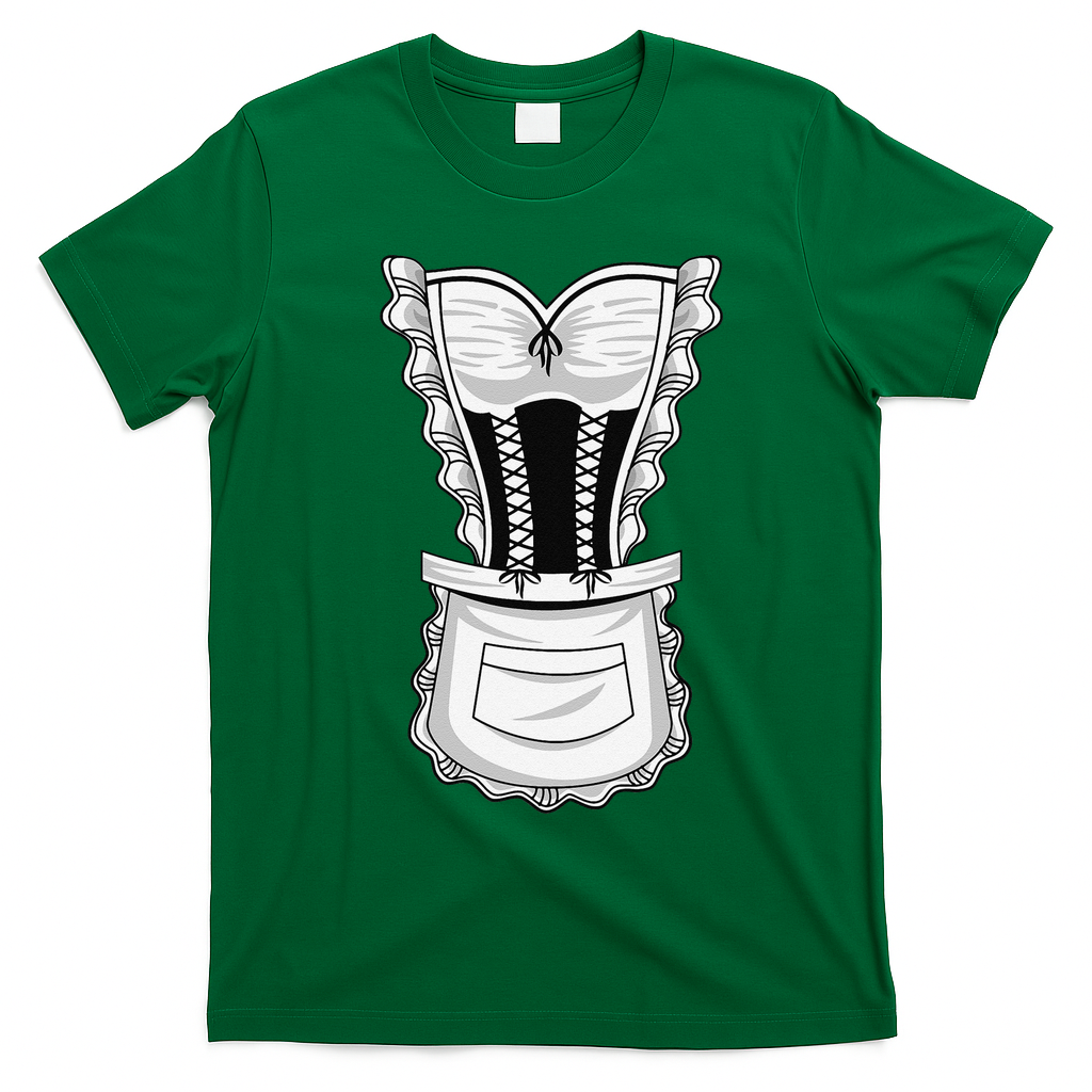 French Maid Costume Cool Halloween Housemaid Gift T-Shirt - Irish Green