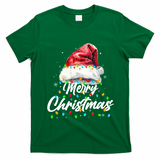 Festive Merry Christmas Santa Hat Christmas Lights T-Shirt - Irish Green