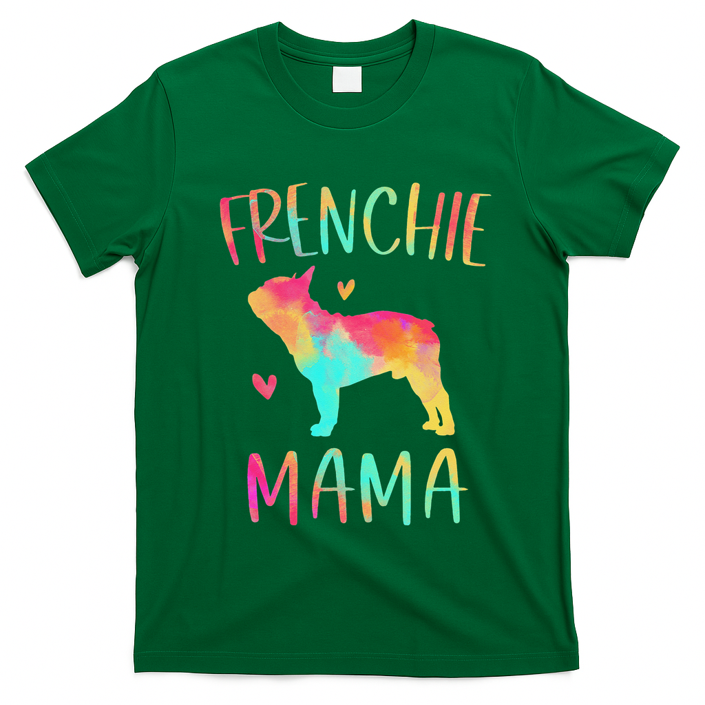Frenchie Mama Colorful French Bulldog Gifts Dog Mom T-Shirt - Irish Green