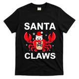 Funny Merry Christmas Santa Claw Crab Crustacean Claus Xmas T-Shirt - Black