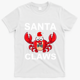 Funny Merry Christmas Santa Claw Crab Crustacean Claus Xmas T-Shirt - White