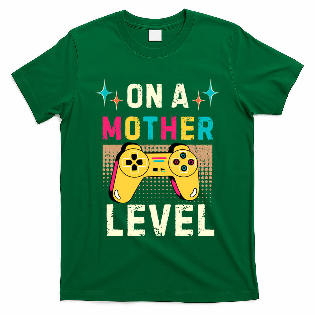 Funny Mothers Day Gamer Mom Gaming On A Mother Level Up Game Gift T-Shirt