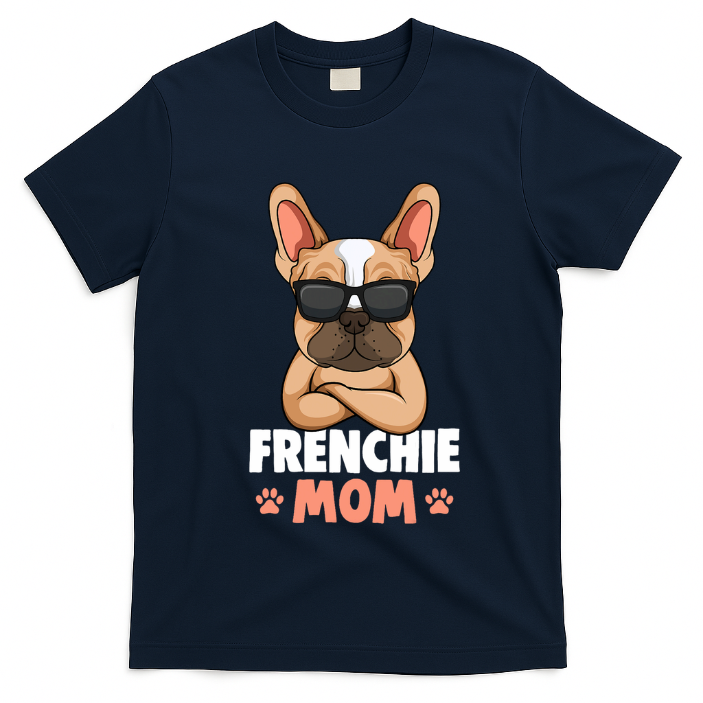 Frenchie Mom French Bulldog Dog T-Shirt - Navy Blue
