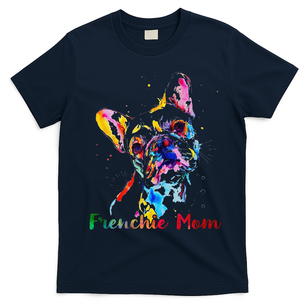 Frenchie Mom French Bulldog Dog Lovers Mothers Day T-Shirt - Navy Blue