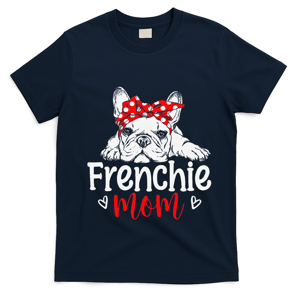 Frenchie Mom French Bulldog Dog Owner Mothers Day T-Shirt - Navy Blue