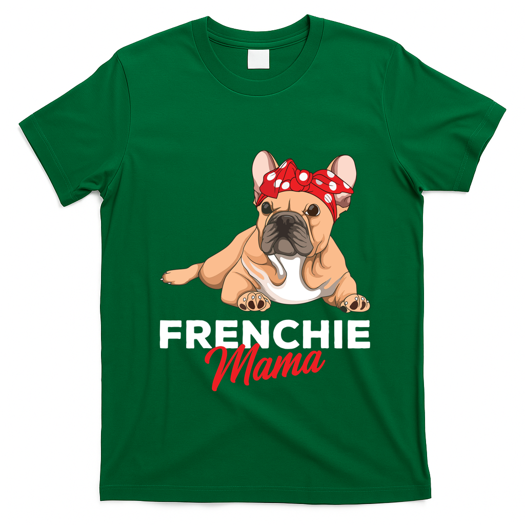 Frenchie Mama Funny French Bulldog Dog Mom Cute Girls Gift T-Shirt - Irish Green