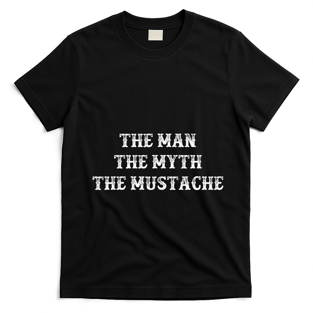 Funny Mustache Gift The Man The Myth The Mustache T-Shirt - Black