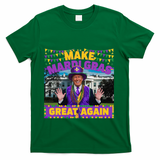 Funny Mardi Gras Donald Trump Mardi Gras American Flag T-Shirt - Green