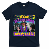 Funny Mardi Gras Donald Trump Mardi Gras American Flag T-Shirt - Navy