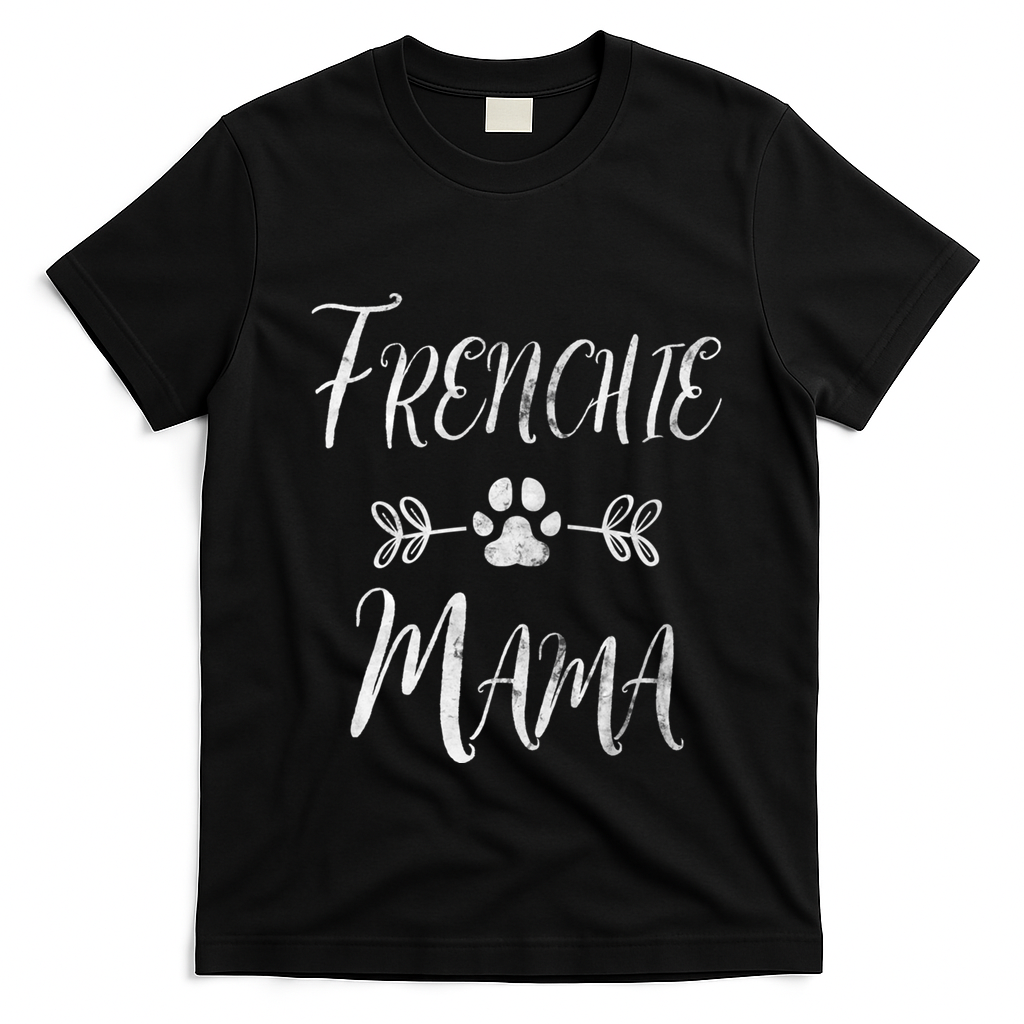 Frenchie Mama Great Gift French Bulldog Mom Funny Dog Mom Gift T-Shirt - Black