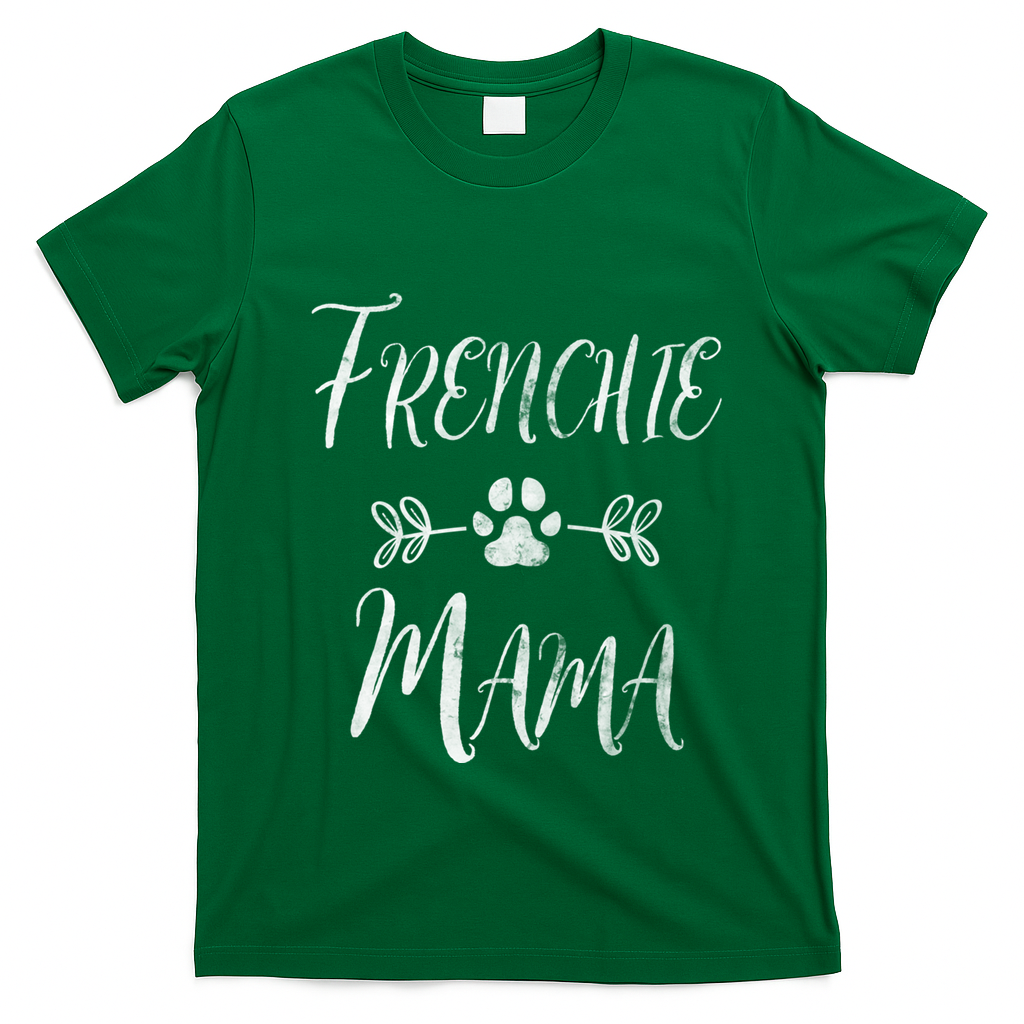 Frenchie Mama Great Gift French Bulldog Mom Funny Dog Mom Gift T-Shirt - Irish Green