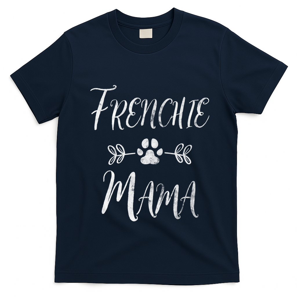 Frenchie Mama Great Gift French Bulldog Mom Funny Dog Mom Gift T-Shirt - Navy Blue