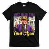 Funny Mardi Gras Donald Trump American Flag T-Shirt - Black