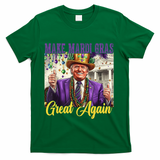 Funny Mardi Gras Donald Trump American Flag T-Shirt - Green