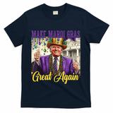 Funny Mardi Gras Donald Trump American Flag T-Shirt - Navy