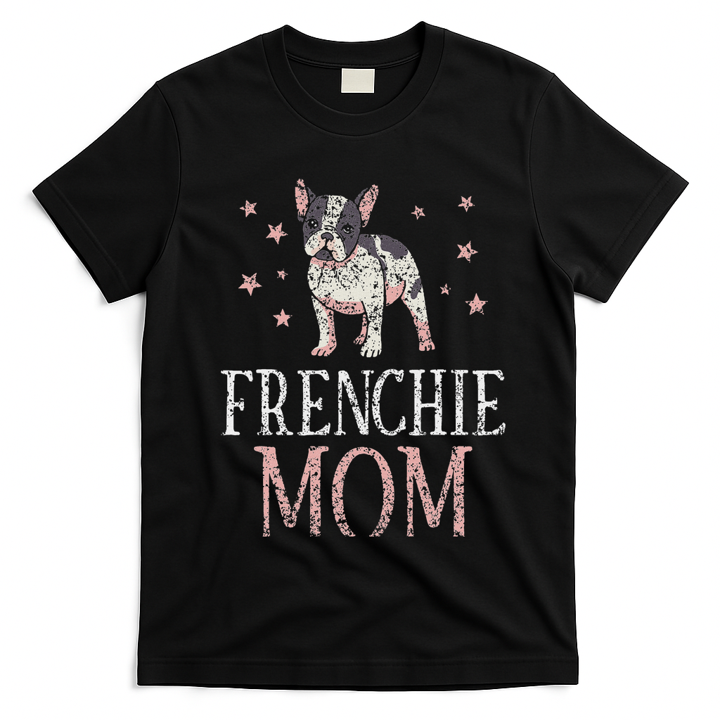 Frenchie Mom Lover Owner French Bulldog Mother Mommy Mama T-Shirt - Black
