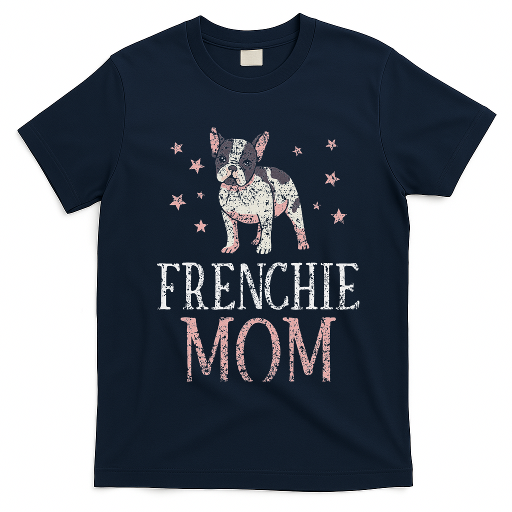 Frenchie Mom Lover Owner French Bulldog Mother Mommy Mama T-Shirt - Navy Blue