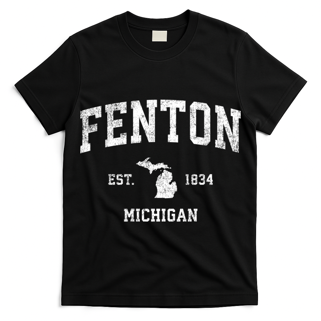 Fenton Michigan Mi Vintage Athletic Sports T-Shirt