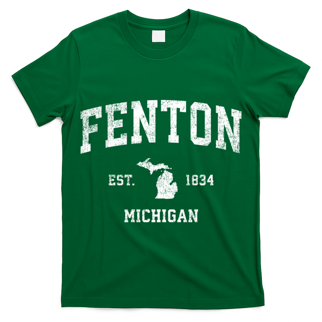 Fenton Michigan Mi Vintage Athletic Sports T-Shirt