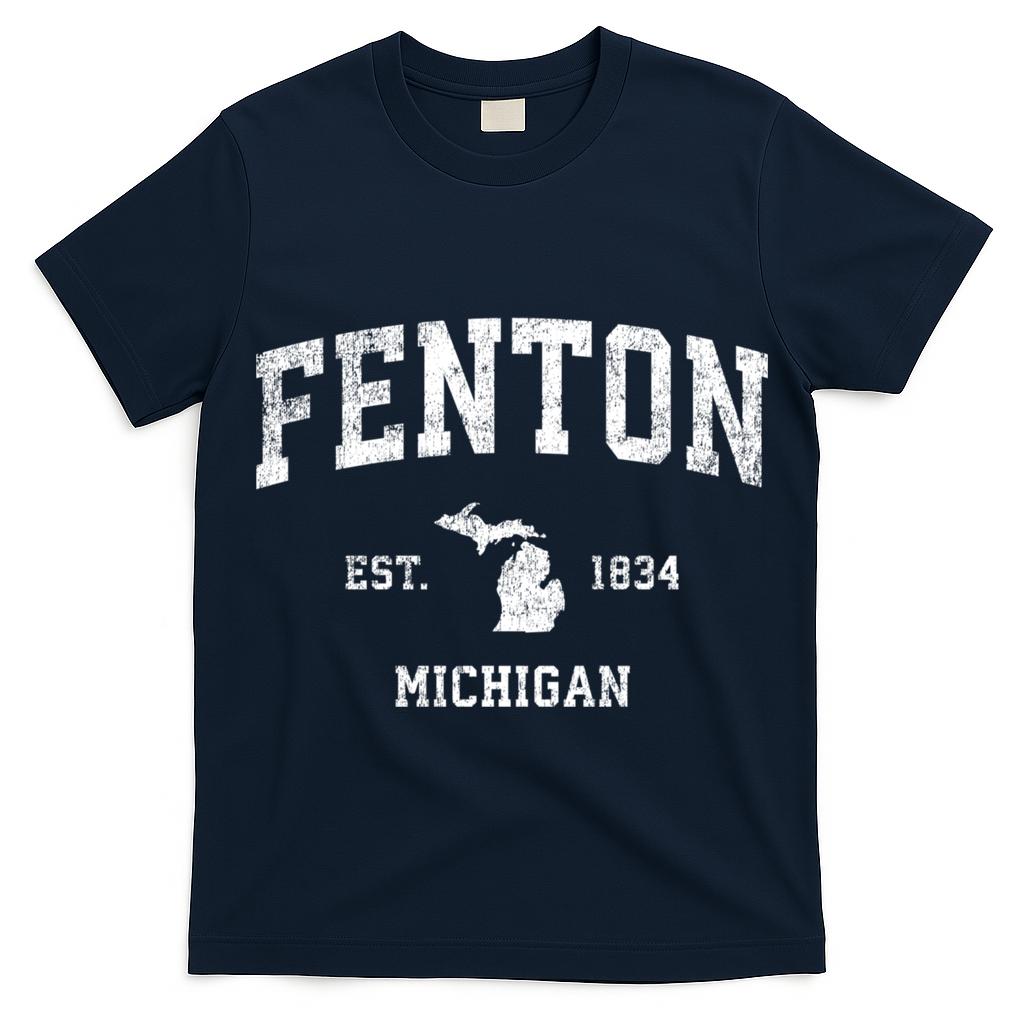 Fenton Michigan Mi Vintage Athletic Sports T-Shirt