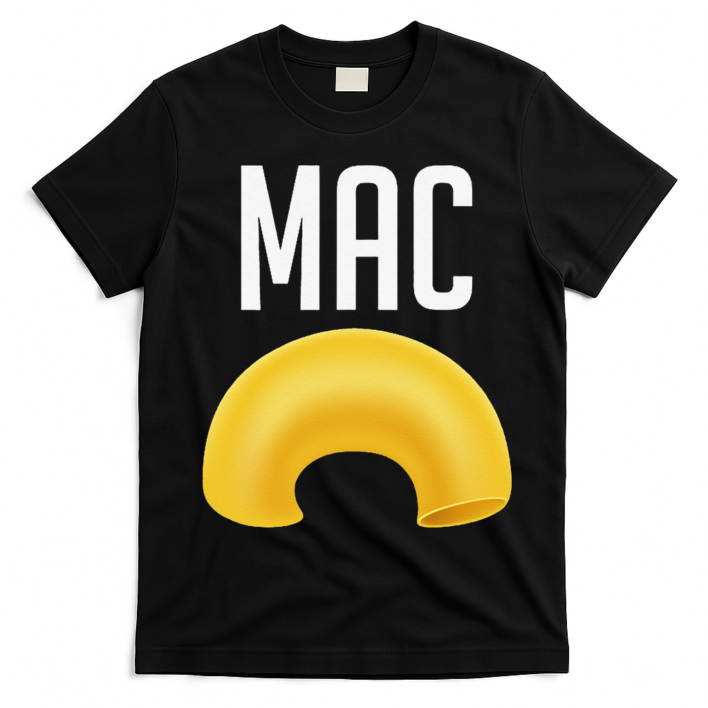 Funny Matching Macaroni And Cheese Halloween Costume Gift T-Shirt - Black