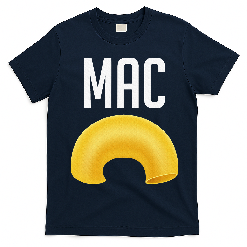 Funny Matching Macaroni And Cheese Halloween Costume Gift T-Shirt - Navy Blue