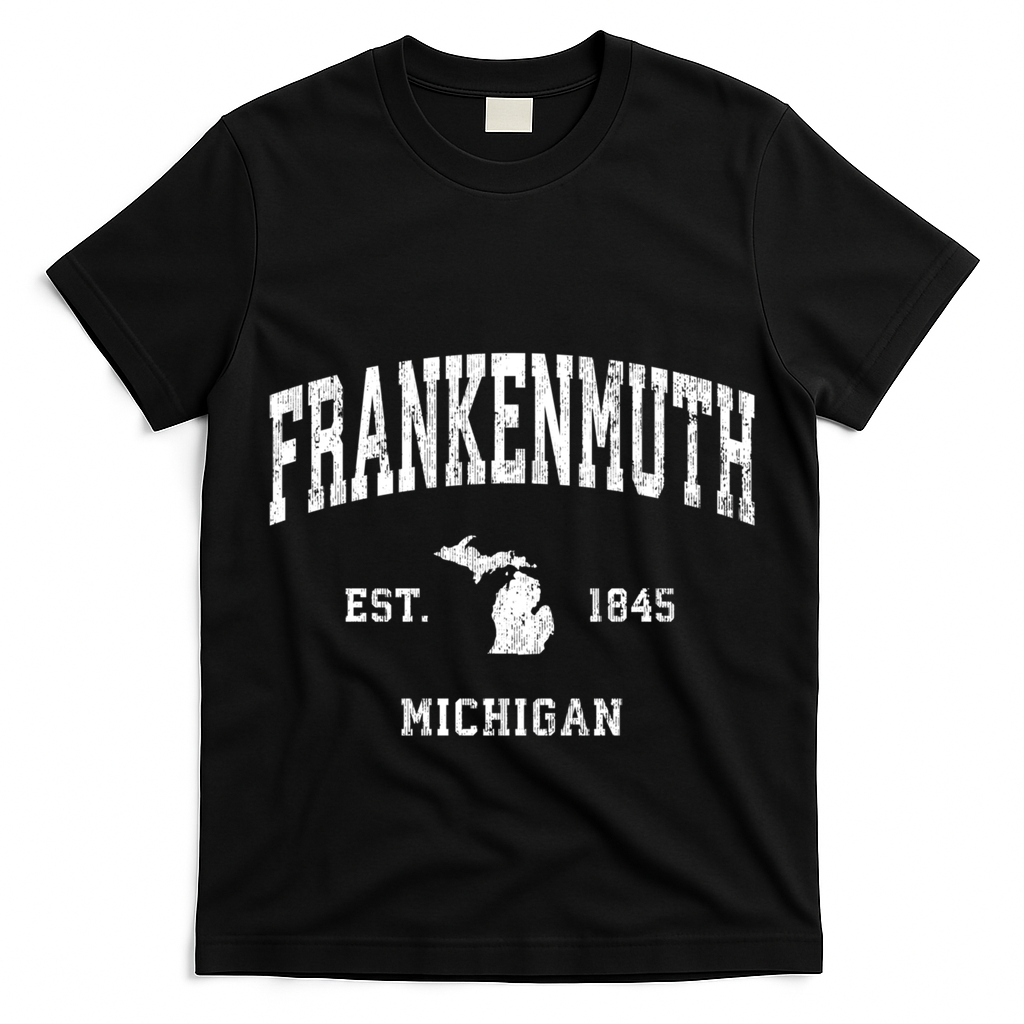 Frankenmuth Michigan Mi Vintage Established Athletic Sports Design T-Shirt