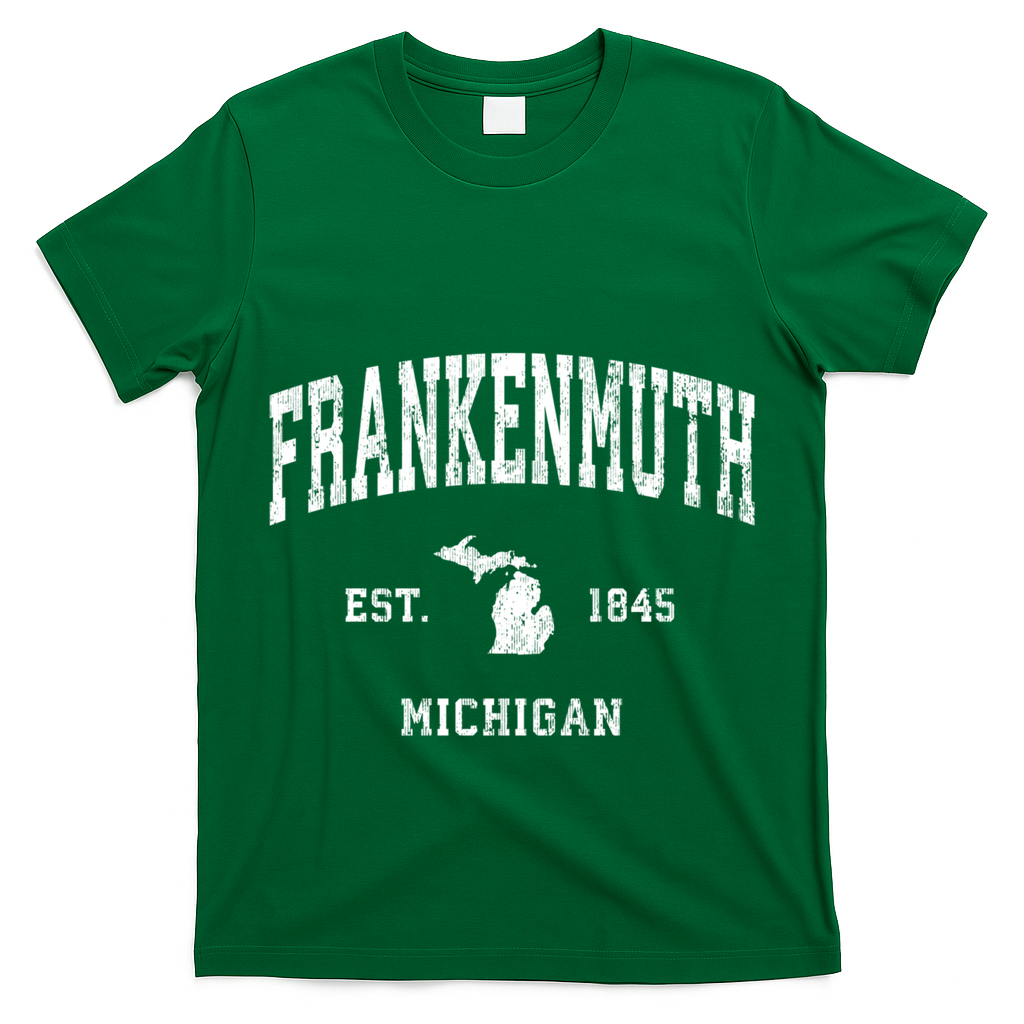 Frankenmuth Michigan Mi Vintage Established Athletic Sports Design T-Shirt