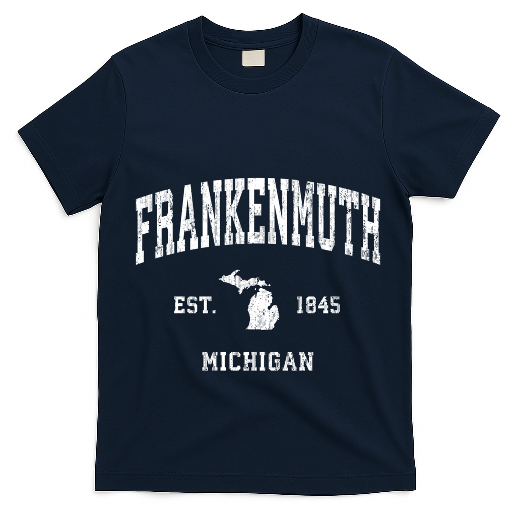 Frankenmuth Michigan Mi Vintage Established Athletic Sports Design T-Shirt