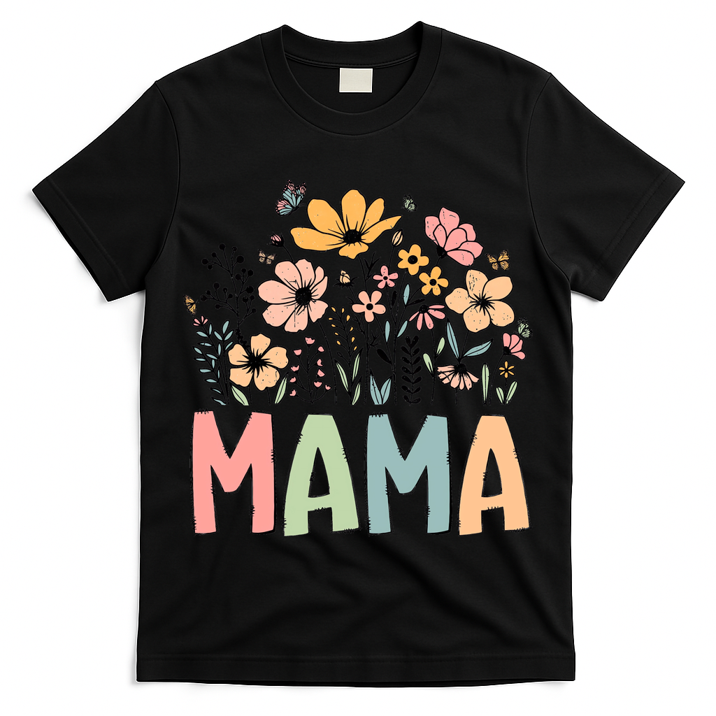 Floral Mama Mothers Day Wildflowers T-Shirt