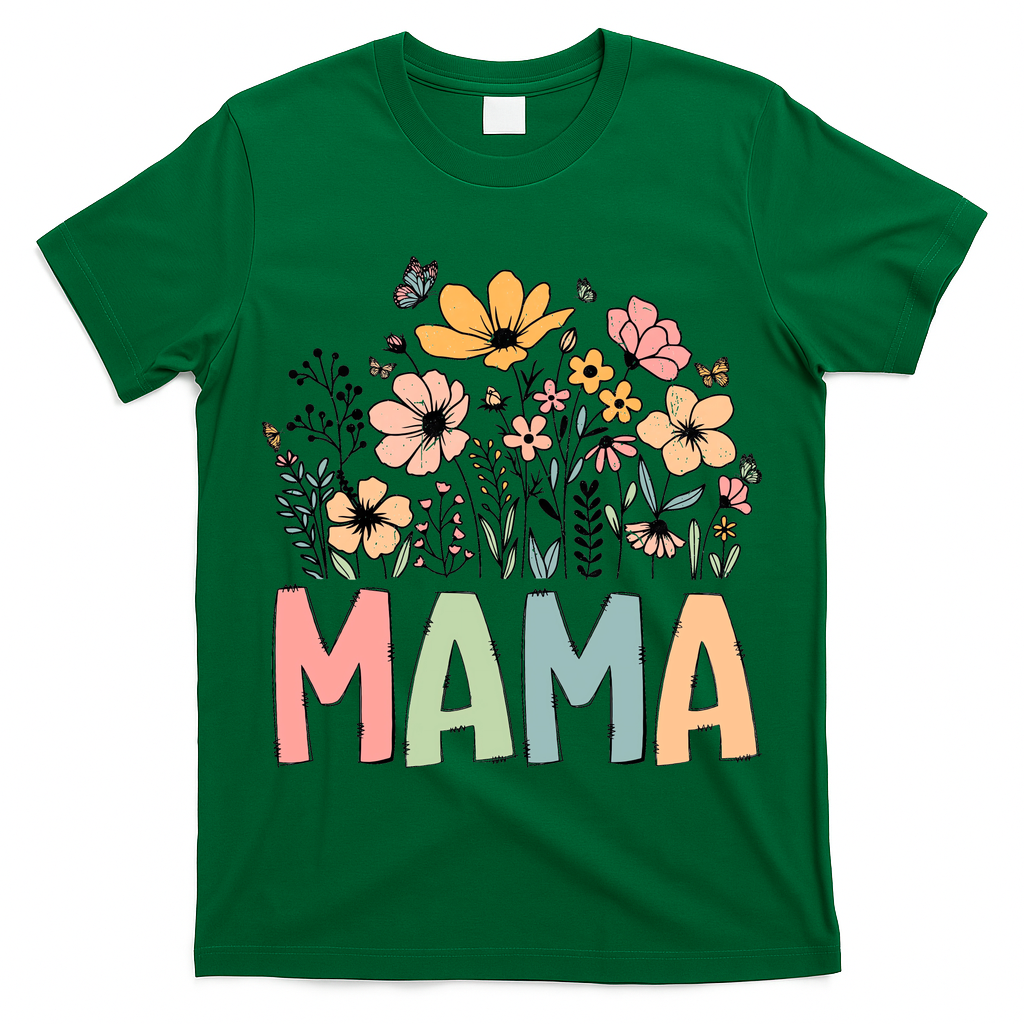 Floral Mama Mothers Day Wildflowers T-Shirt