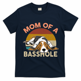 Funny Mom Of A Basshole Bassethound Gifts T-Shirt - Navy Blue