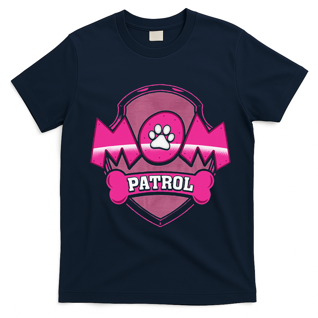 Funny Mom Patrol Dog Puppy Mom Patrol T T-Shirt - Navy Blue