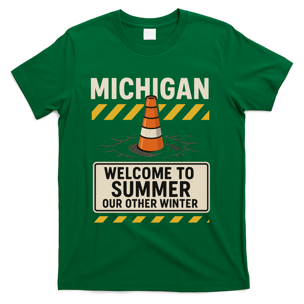Funny Michigan Summer Our Other Winter Construction Season T-Shirt